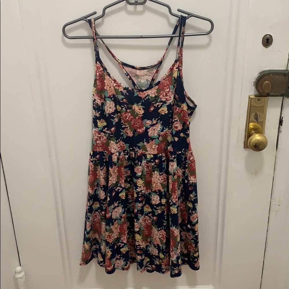 Lulus Navy Floral Dress - L